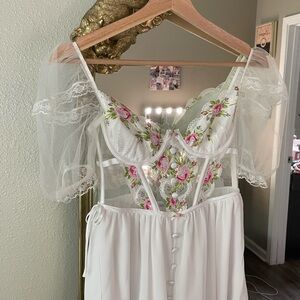 For Love And Lemons Trellis White Floral Lace Dress XS